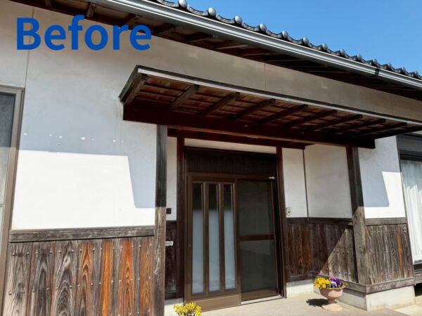 鳥取県米子市にて築40年戸建て外装塗装工事・ソーラーパネル復旧工事の施工前写真